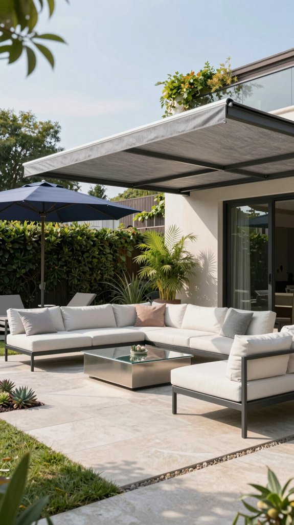 motorized retractable canopies and umbrellas