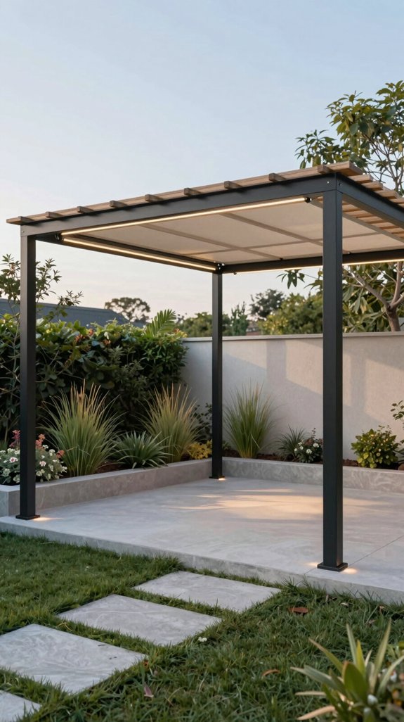 21 Backyard Pavilion Ideas for Stylish Outdoor Living 4 motorized retractable canopy pavilion