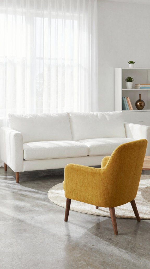 Colors That Pair Beautifully With White in Home Decor 15 mustard accent chair vibrancy