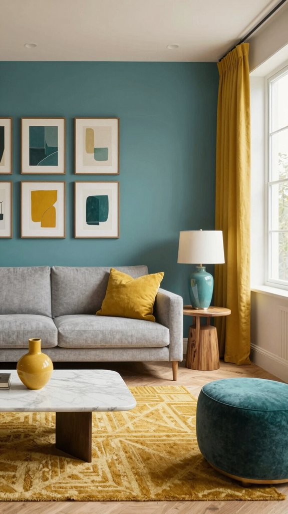 mustard teal high contrast design