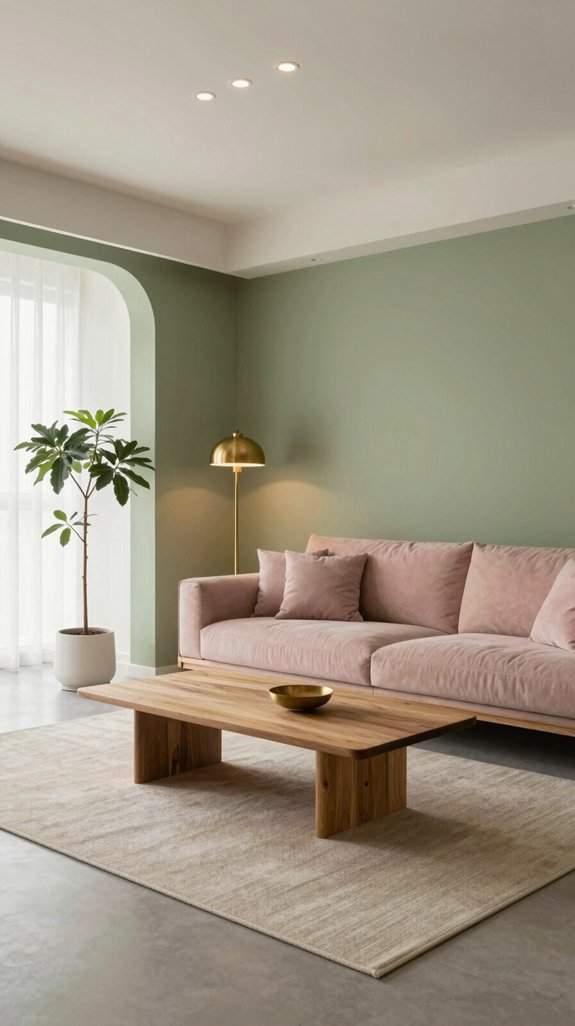 Olive Green Interior Color Pairings That Feel Natural and Relaxed 11 muted blush accent harmony