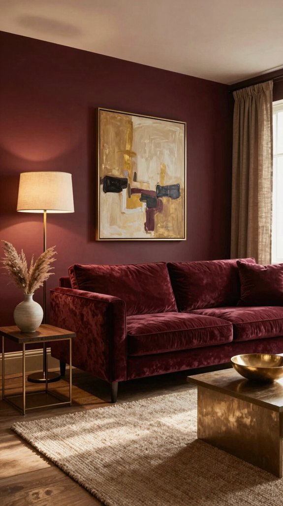 muted gold rich burgundy elegance