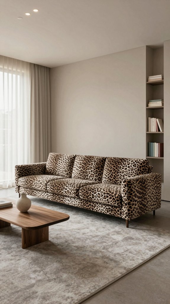 muted neutrals tame leopard print