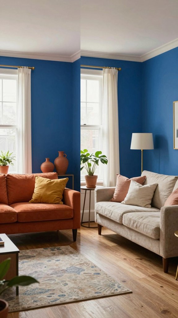 Cornflower Blue Color Pairings for Light and Charming Interiors 21 muted rust complements cornflower blue