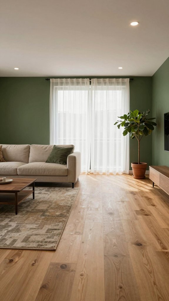 Army Green in Interiors: Colors That Complement This Earthy Shade 14 natural wood and muted tiles