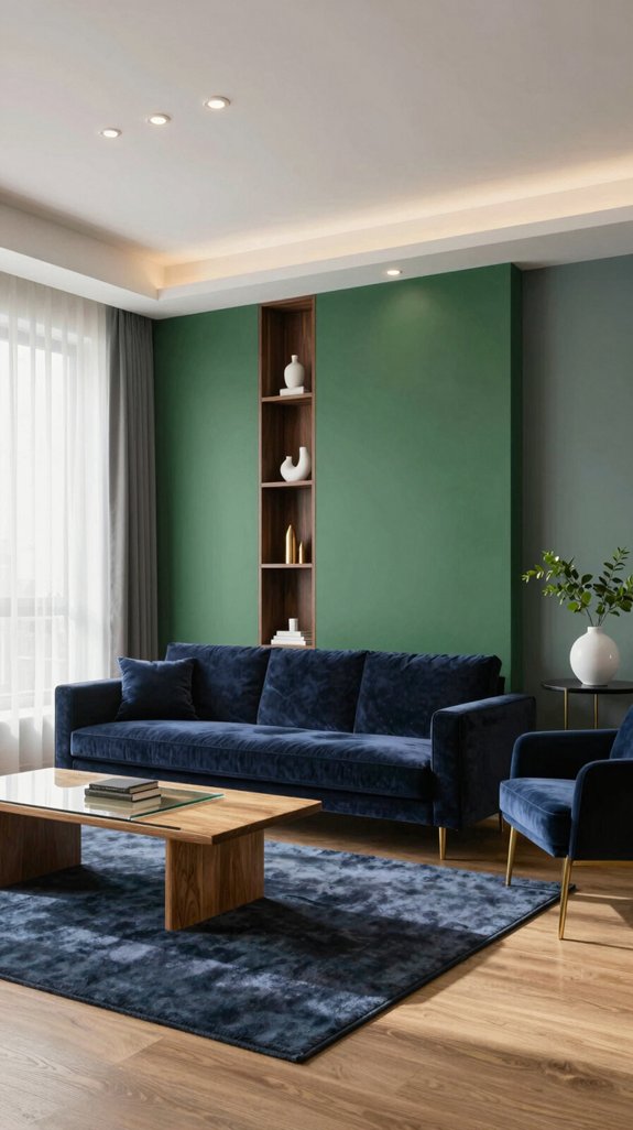 navy accent hunter green harmony