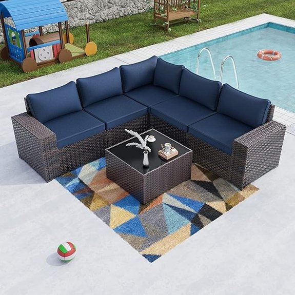 10 Best Outdoor Sectional Sofas for Ultimate Backyard Comfort 8 navy blue outdoor sofa
