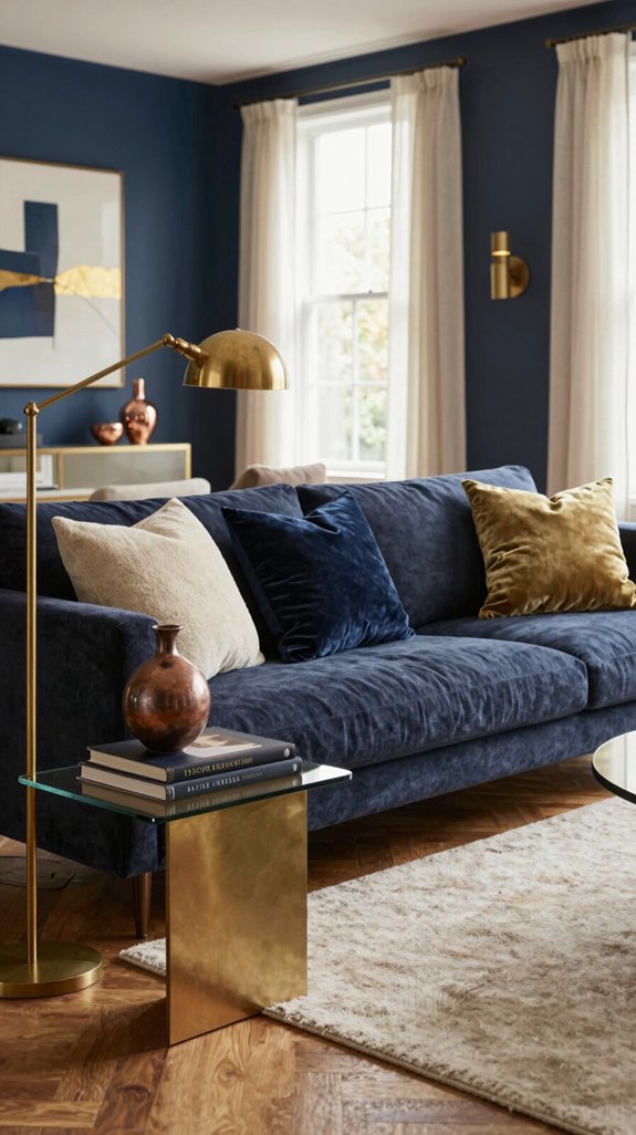 navy warm metallic elegance