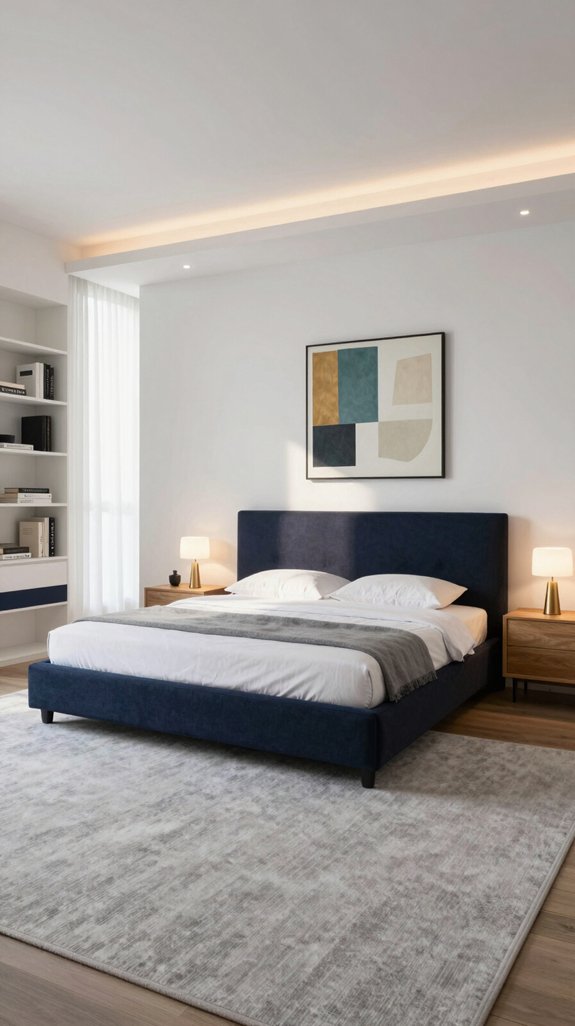 Colors That Pair Beautifully With White in Home Decor 8 navy white bedroom depth