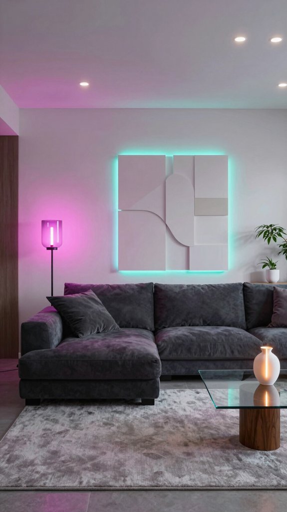 16 POP Design Ideas for Living Rooms 14 neon accents enhance ambiance