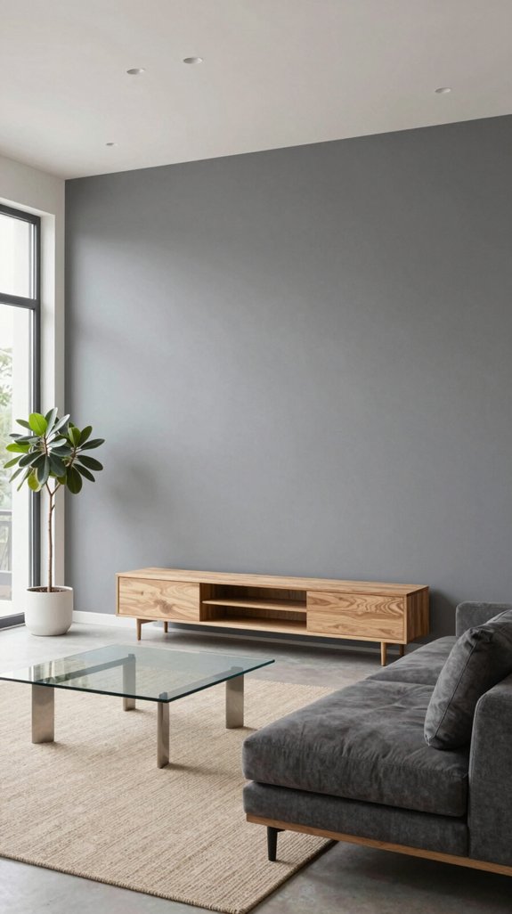 neutral grey walls enhance versatility