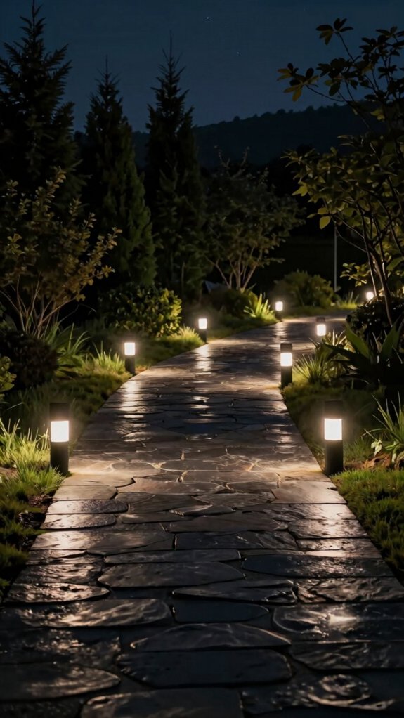 nighttime garden illumination pathway