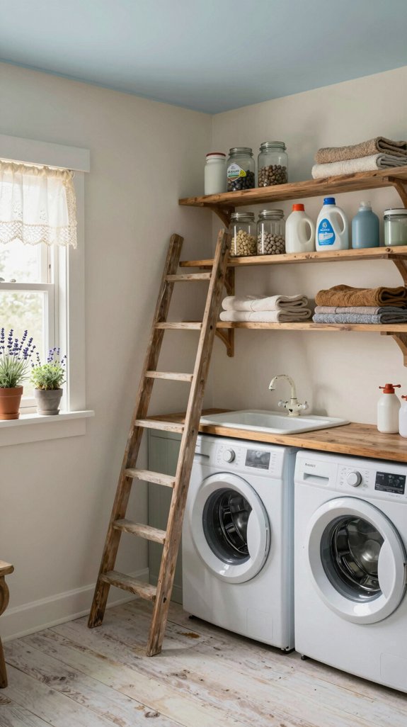 open shelves for organization
