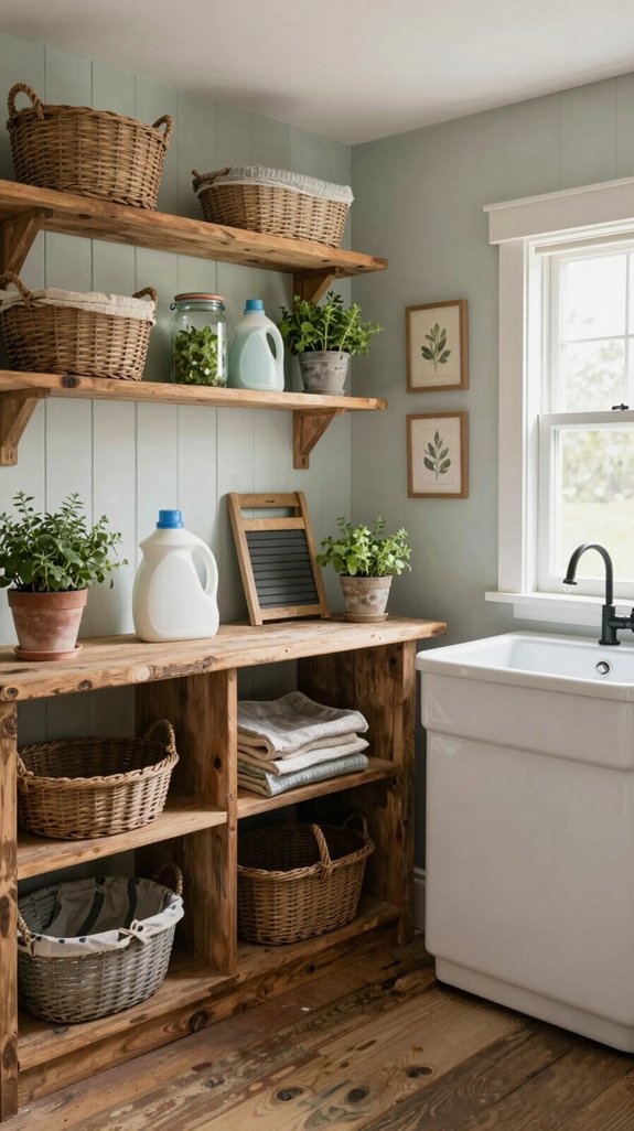 open shelving rustic charm