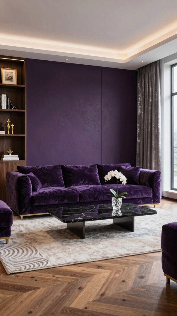 opulent refined deep purple ambiance