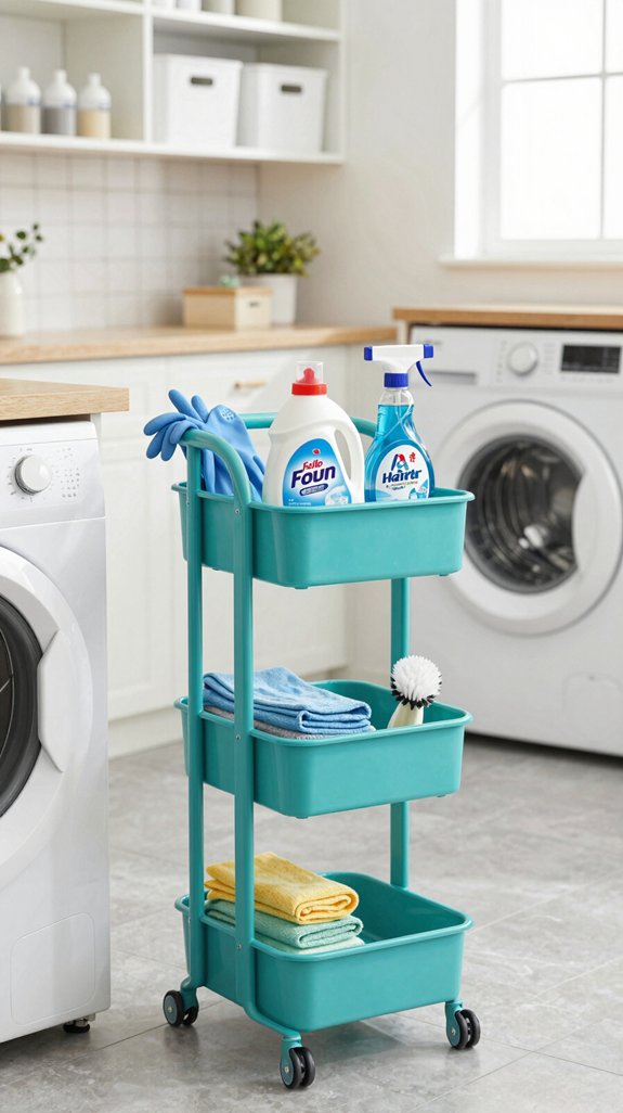 organized cleaning supply caddy