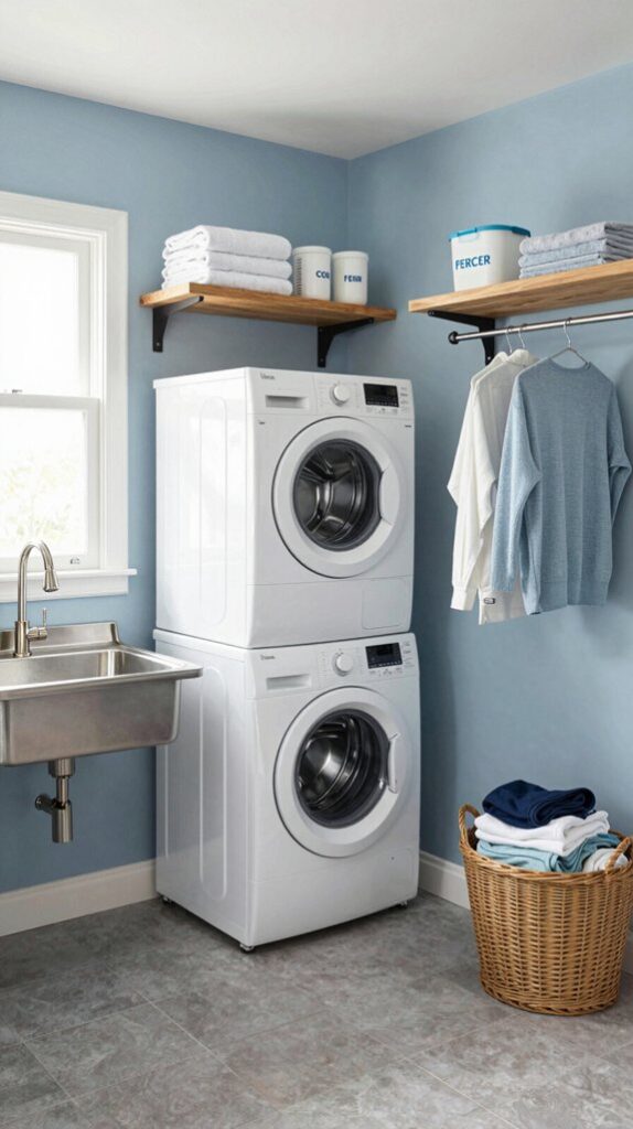 organized garage laundry solutions