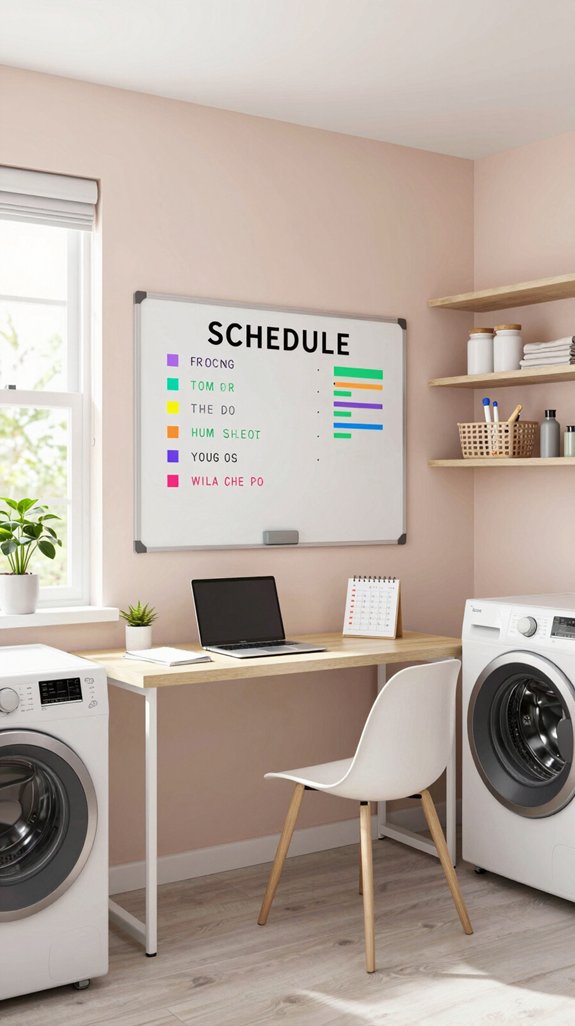 organized laundry room command center