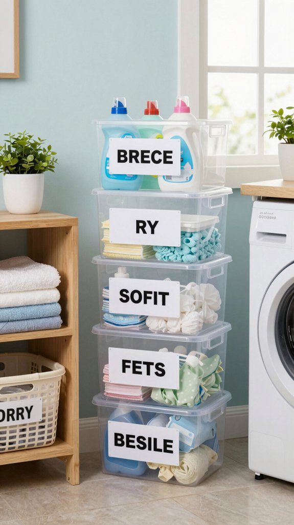 organized laundry room labels