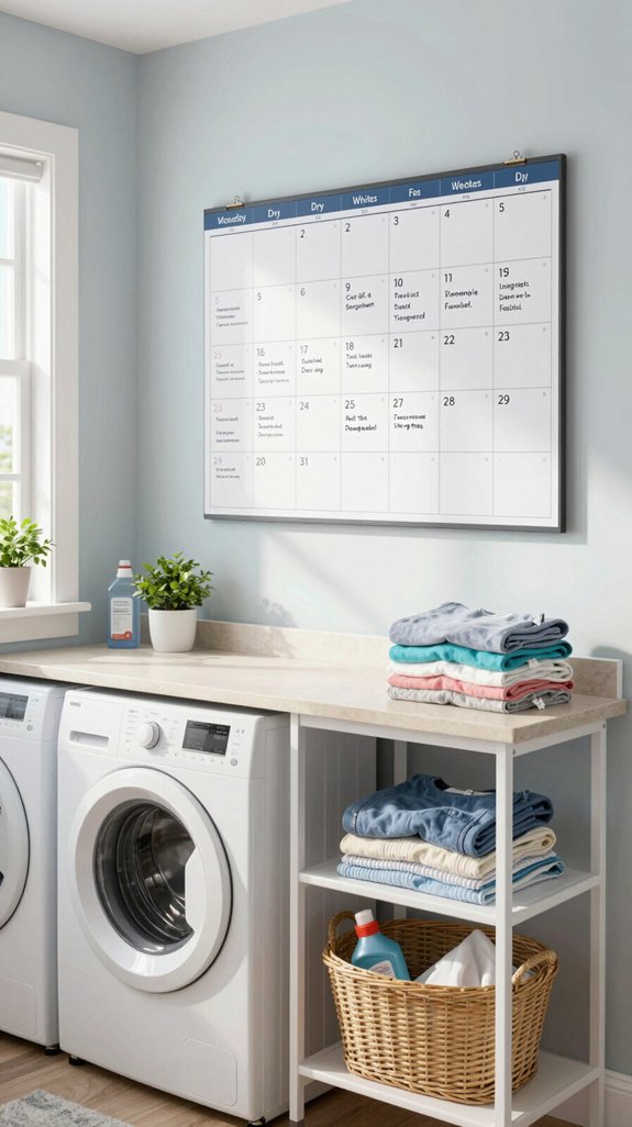 organized laundry schedule system