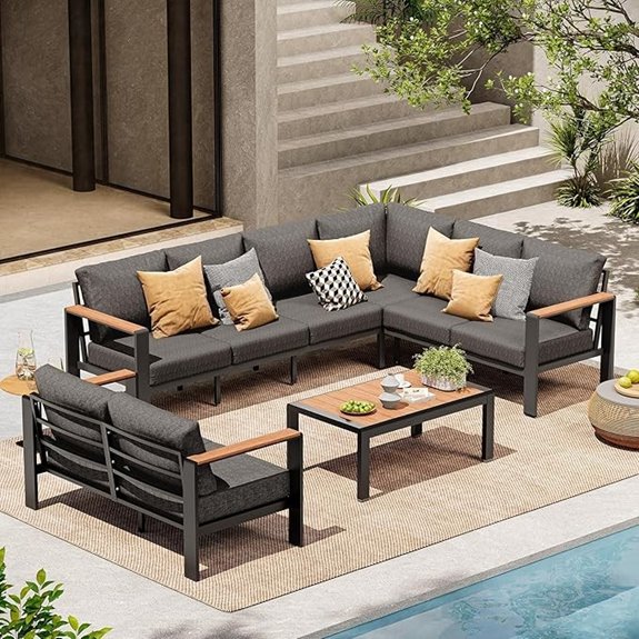 10 Best Outdoor Sectional Sofas for Ultimate Backyard Comfort 7 outdoor aluminum patio set