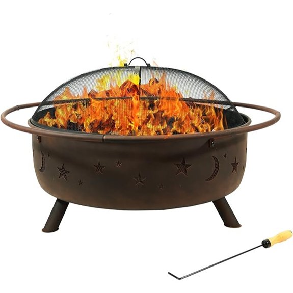 outdoor fire pit with spark screen