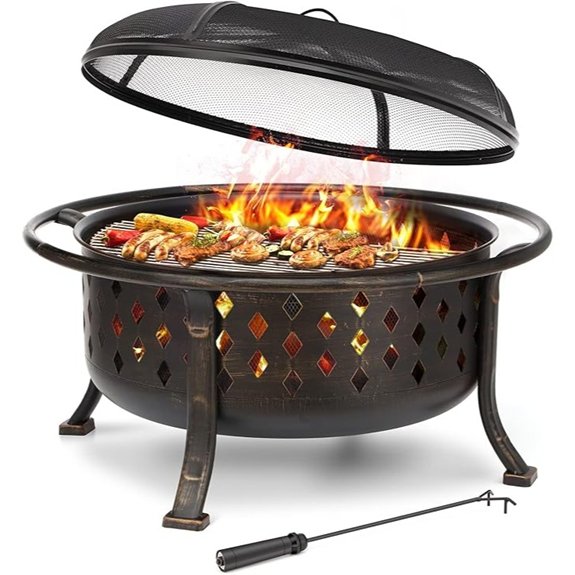 outdoor firepit with grill