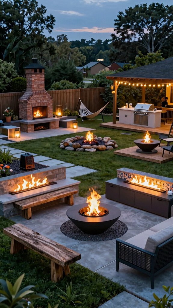 outdoor fireplaces create cozy retreats