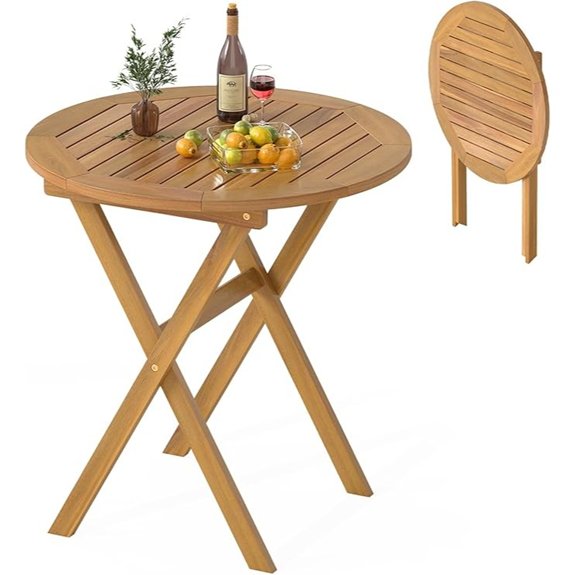 outdoor folding acacia patio