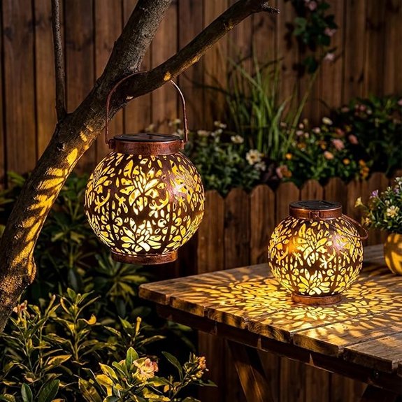 outdoor solar hanging lanterns