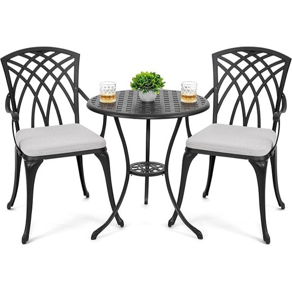 outdoor three piece bistro set