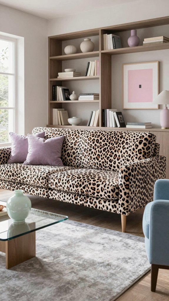 pastel accents soften leopard print