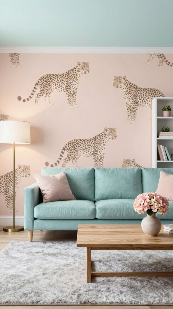 pastel harmony with leopard sofa