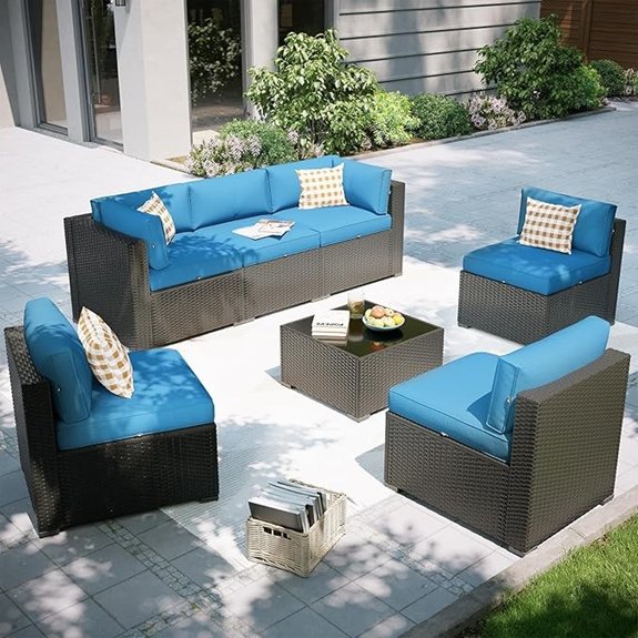 peacock blue patio set