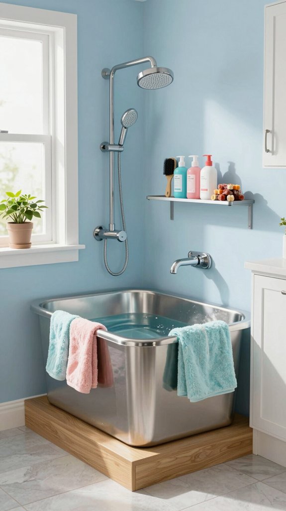 21 Laundry Room Ideas to Upgrade Your Space in Style 19 pet washing station upgrade
