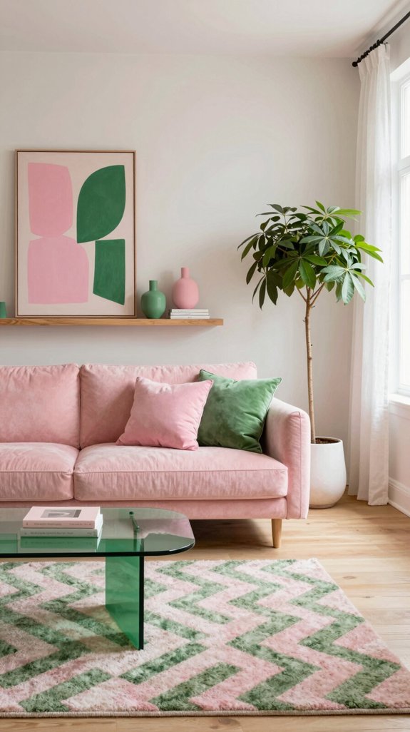 pink green accessories modular accents
