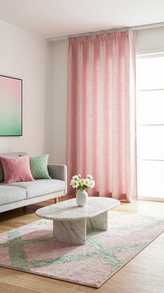 pink green textile harmony