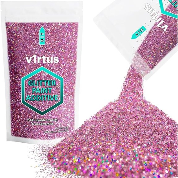 pink holographic glitter paint