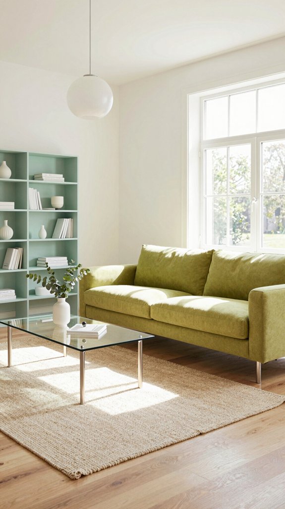 pistachio green airy interiors