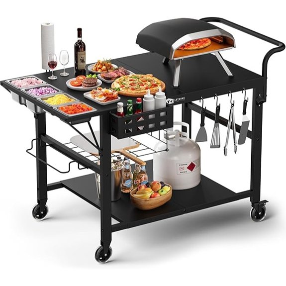 pizza oven grill cart