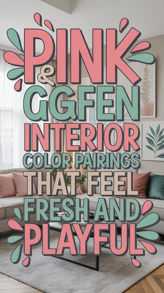 playful fresh pink green interiors