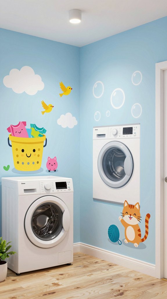 playful laundry room accents