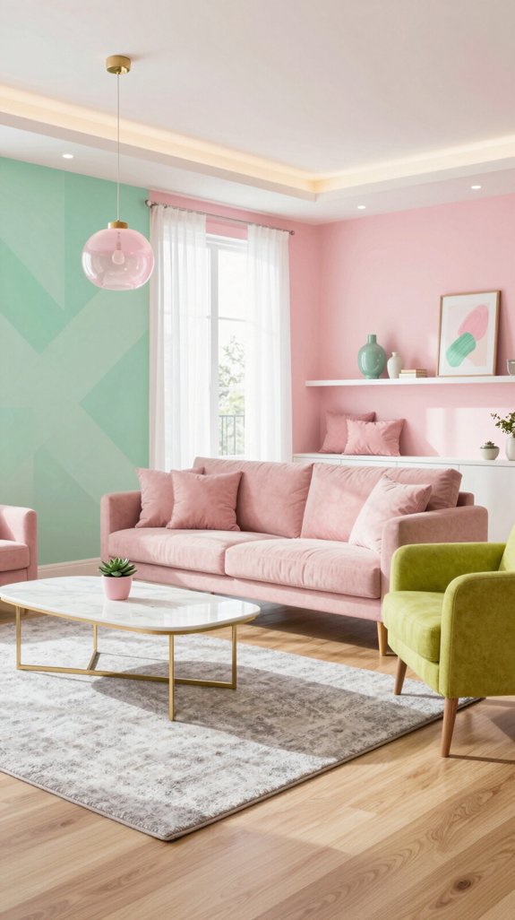 playful pink green makeover