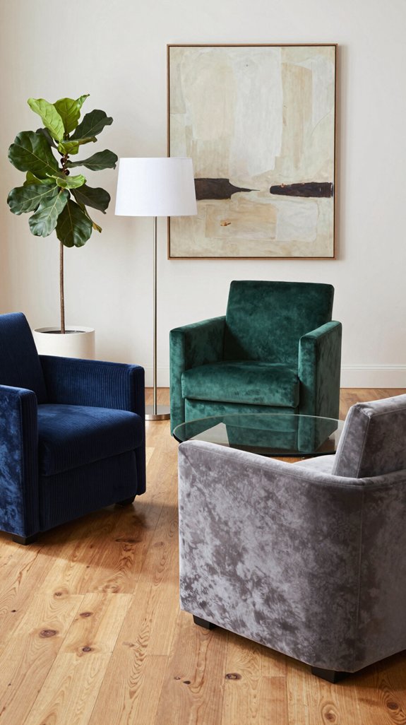 plush velvet armchairs elevate