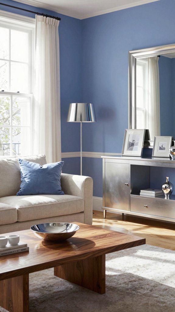 Cornflower Blue Color Pairings for Light and Charming Interiors 9 polished silver accents