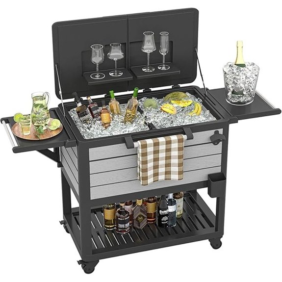 portable 104 quart cooler cart