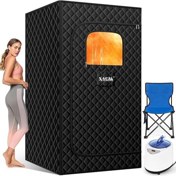 portable sauna with folding chair