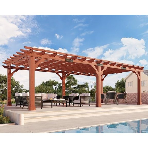 premium cedar pergola with trellis