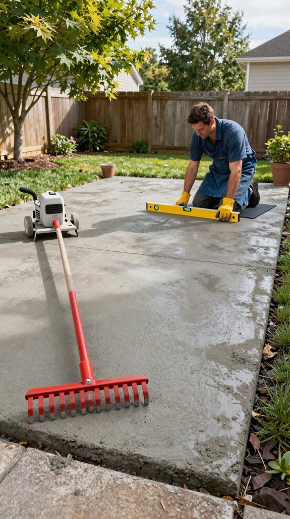 prepare level compact patio