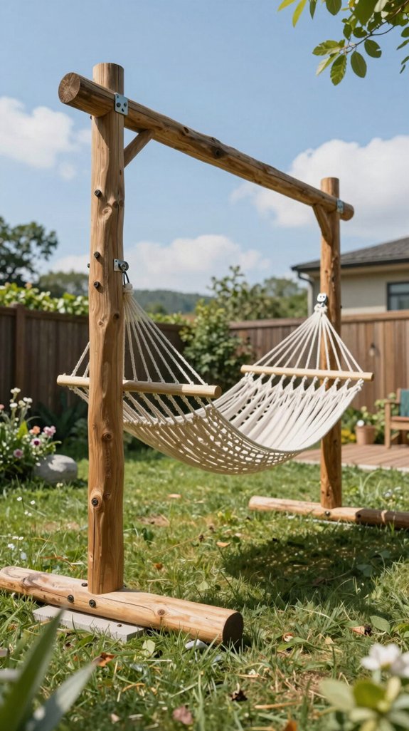 pressure treated post hammock stand
